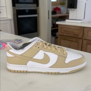 Nike Men's Beige and White Sneakers